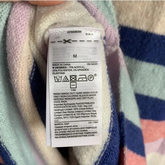 [GAP]  Multicolor Striped Crew Neck Sweater Oversized Size Medium - Picture 5 of 5